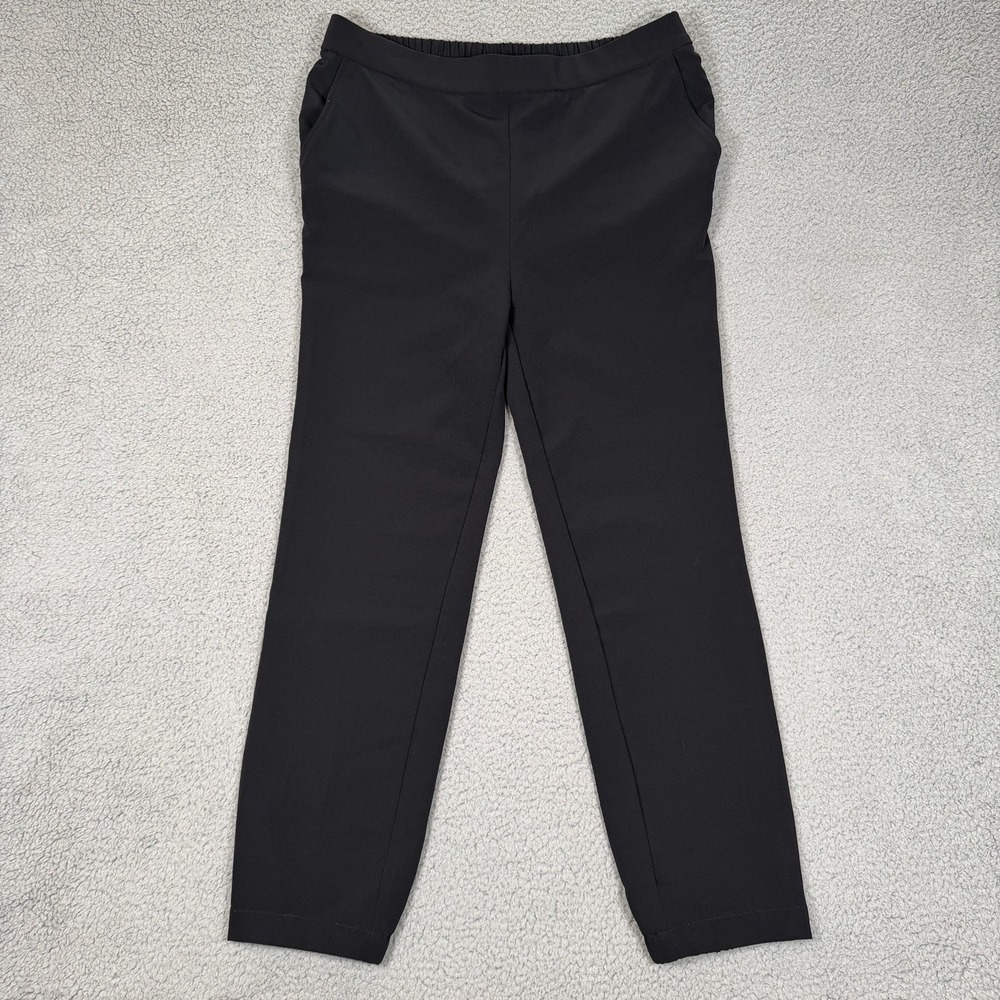 Eileen Fisher Pull On Pants Womens M Black Stretch Minimalist Lagenlook Office